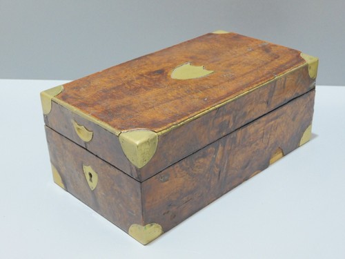 Ancien coffret bois loupe - -ancien,