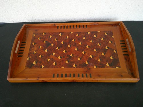Plateau service marqueterie - service,